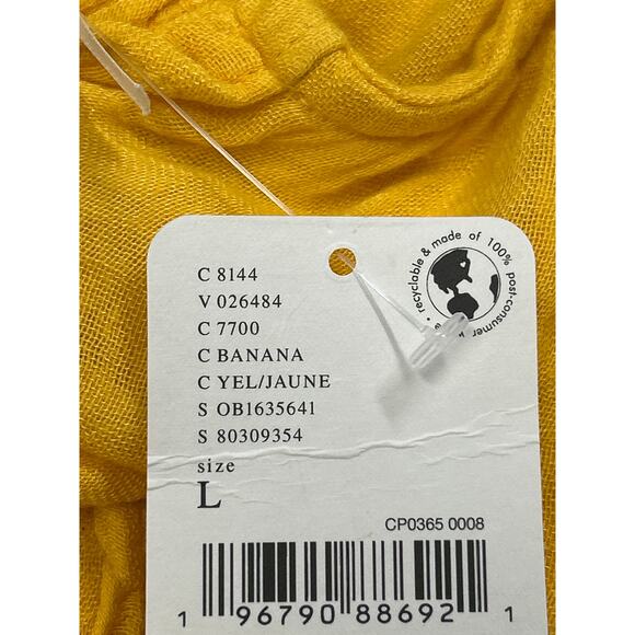 Free People McKinley Gauze Ruffle Flowy Maxi Dress Banana Yellow Women's  L NWT - Picture 8 of 11